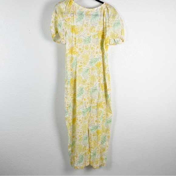 Cult Gaia Charlotte Cotton Linen Blend Dress in Lemonade Multi Large - Picture 5 of 9